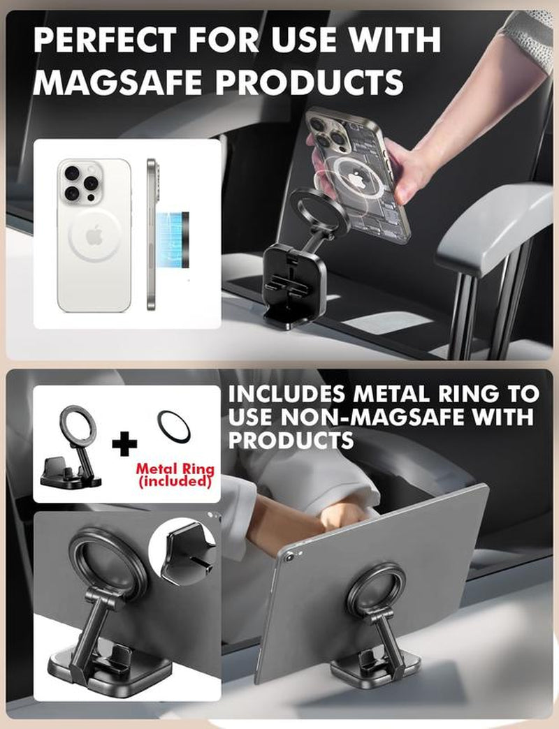Travel Depot Magnetic Phone Holder Handsfree, Airport or Plane Magnetic Phone Mount for Travel, Home Office