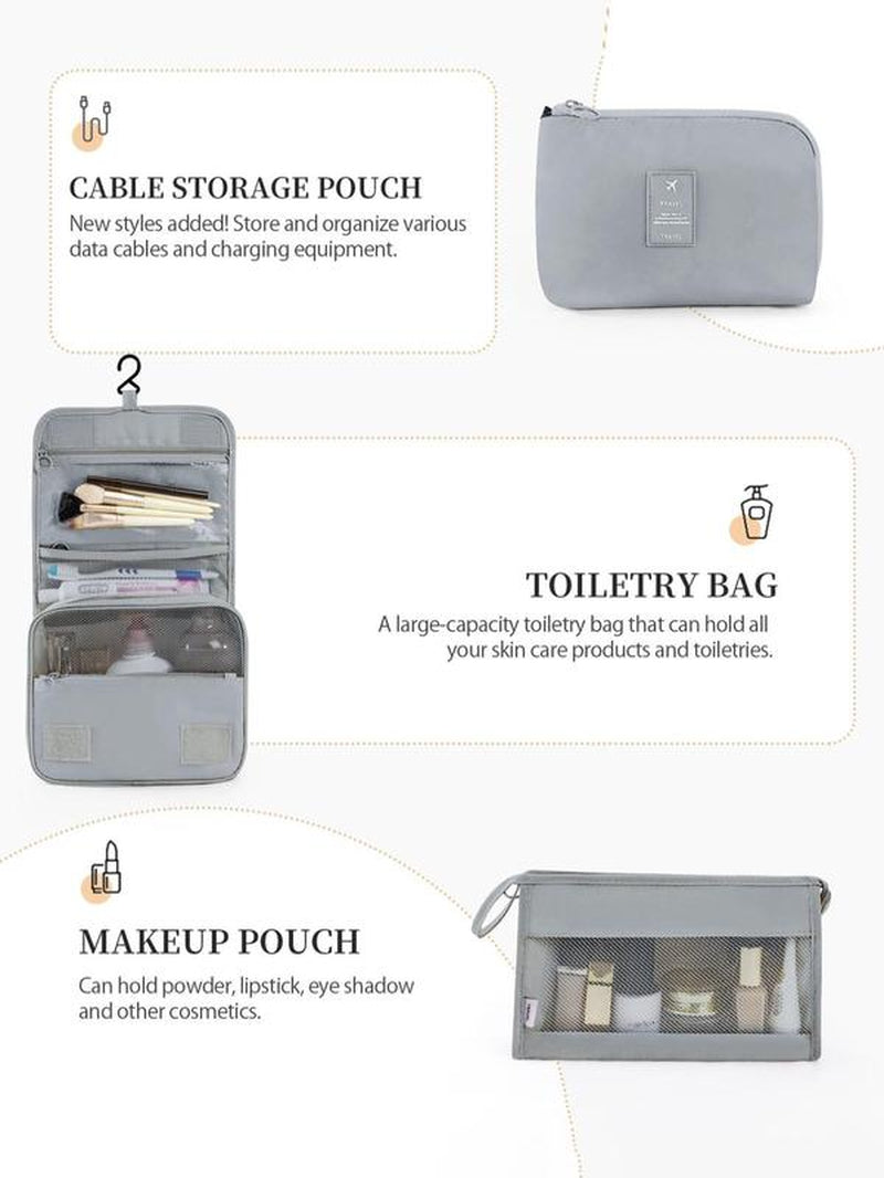 Portable Travel Storage Bag Set, Travel Organizer, Zipper Storage Bag, Suitcase Packing Slogan Graphic Travel Storage Bag, Perfect for Luggage and Suitcase Packing
