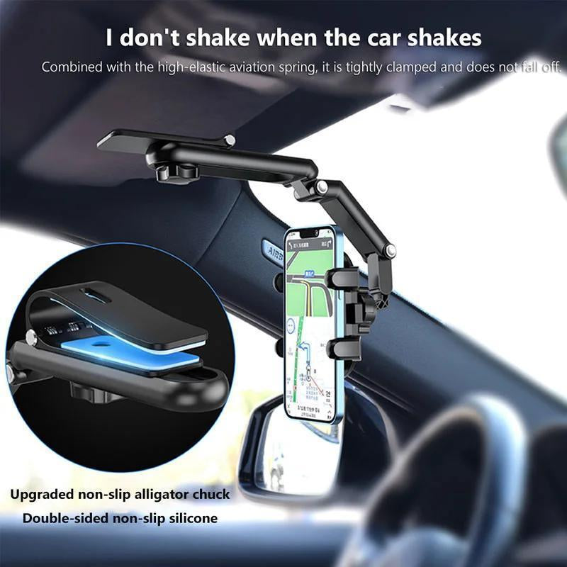 New 1080 Multi Function Sun Visor Universal 360 Degree Rotating Phone Holder Suitable for Any Scene Car Holder , Rotatable and Retractable