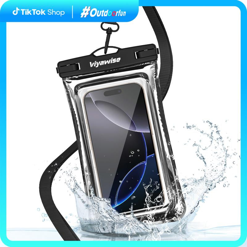 Viyawise Waterproof Phone Pouch - IPX8 Certified & Floatable Design 5 Holographic Colors Fits Most Smartphones Beach Cruise Swim
