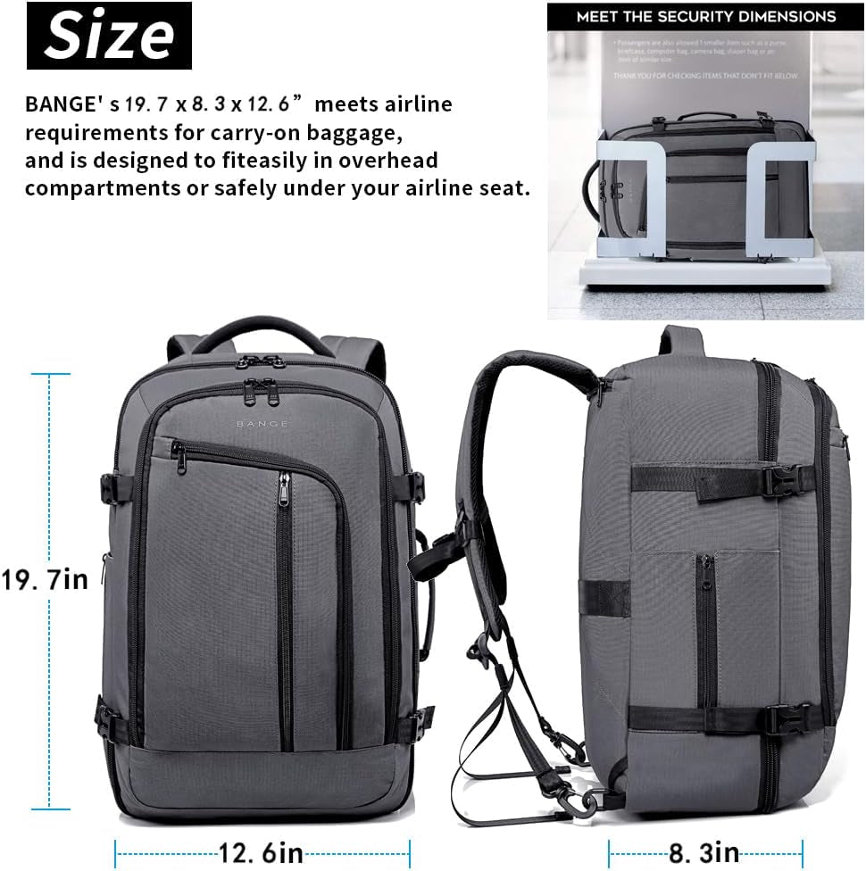 Mens Business Backpack, Fits for 17.3 Inch Notebook, Convertible Weekend Backpack Briefcase