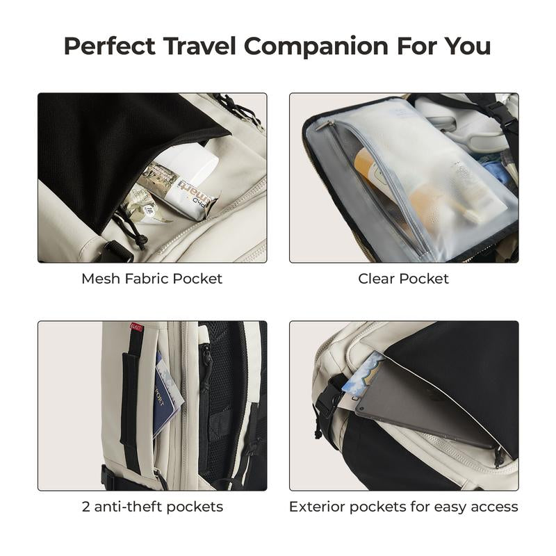 Mesh Carry on Travel Backpack, 15.6" Laptop, Quick Access, Fits 40Oz Water Bottle, Ideal for Airplane Travel