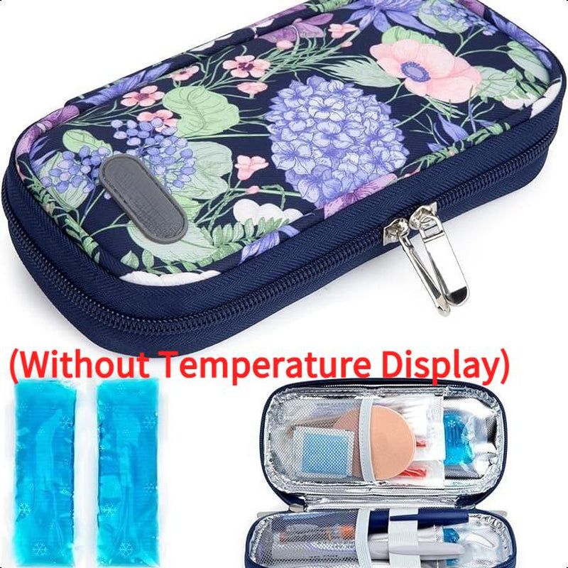 Insulin Cooler Travel Case with Temperature Display, Refrigerated Cooler Travel Case Diabetic Travel Case