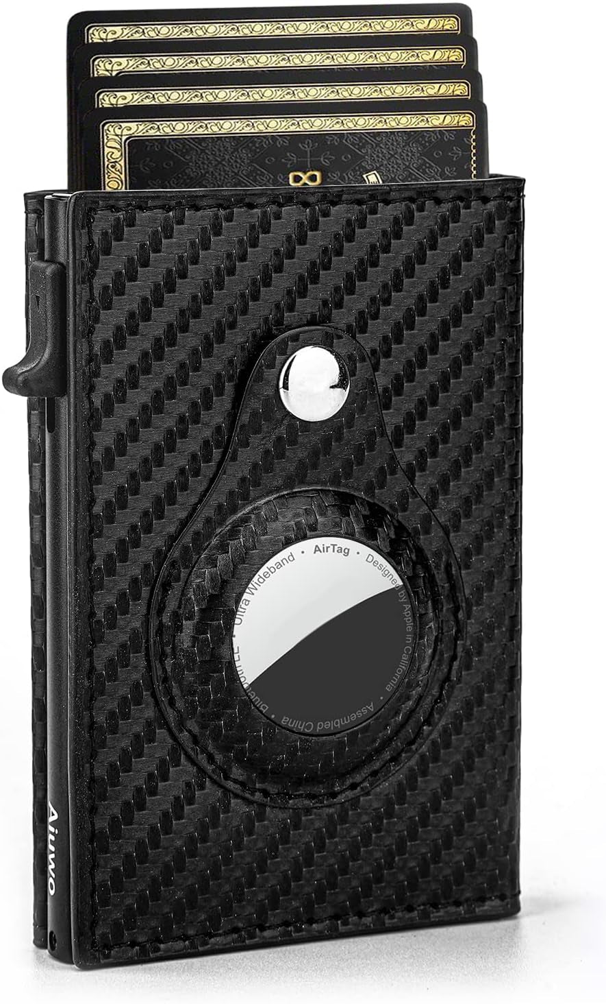 Air Tag Minimalist Men's Wallet, Card Holder, RFID Blocking Wallet (Airtag Carbon Fiber)
