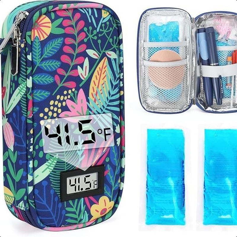 Insulin Cooler Travel Case with Temperature Display, Refrigerated Cooler Travel Case Diabetic Travel Case