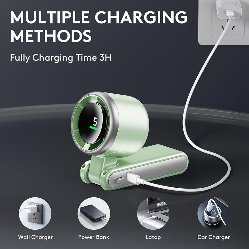 Portable Handheld Turbo Fan, 5 Gearwind, up to 10 Working Hours, Air Turbo Tech Cooling Fan for Travel, Working