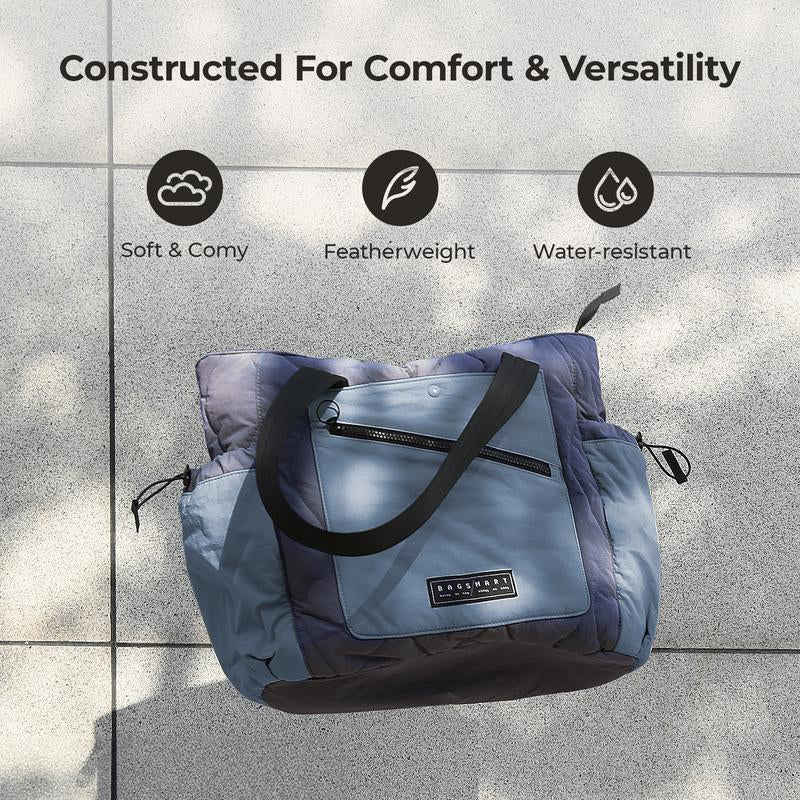 BAGSMART Travel Tote Bag for Women, Lightweight Quilted Shoulder Bag Handbag for Travel Work Gym