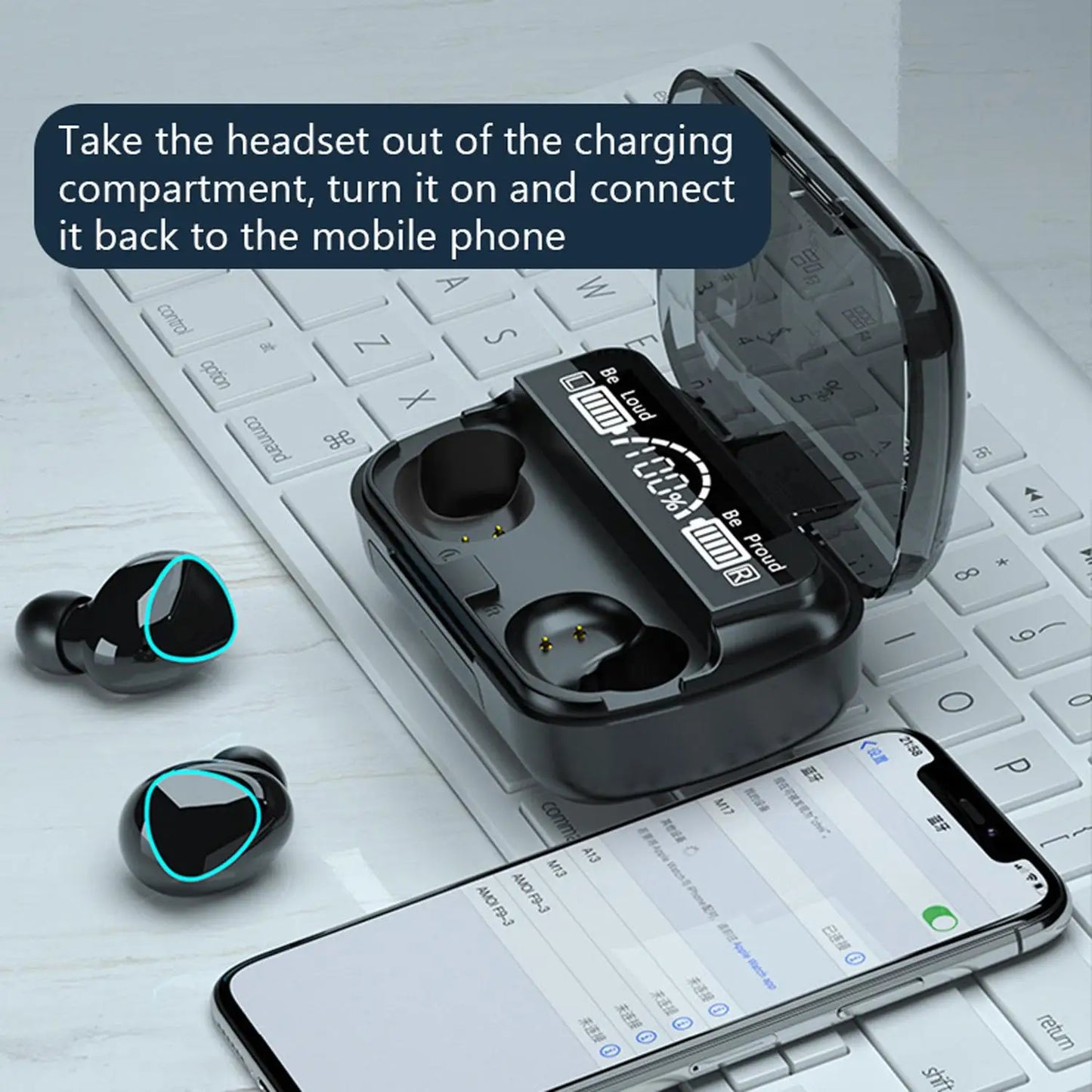 TWS M10 Wireless Bluetooth Headphones LED Display 3500Mah Charging Box 9D Stereo InEar Sports Waterproof Bluetooth 5.1 Headset