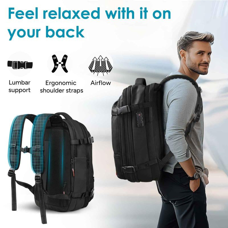 Travel Inspira, Carry-On Travel Backpack, 55L Expandable Vackpack with Vacuum Compression