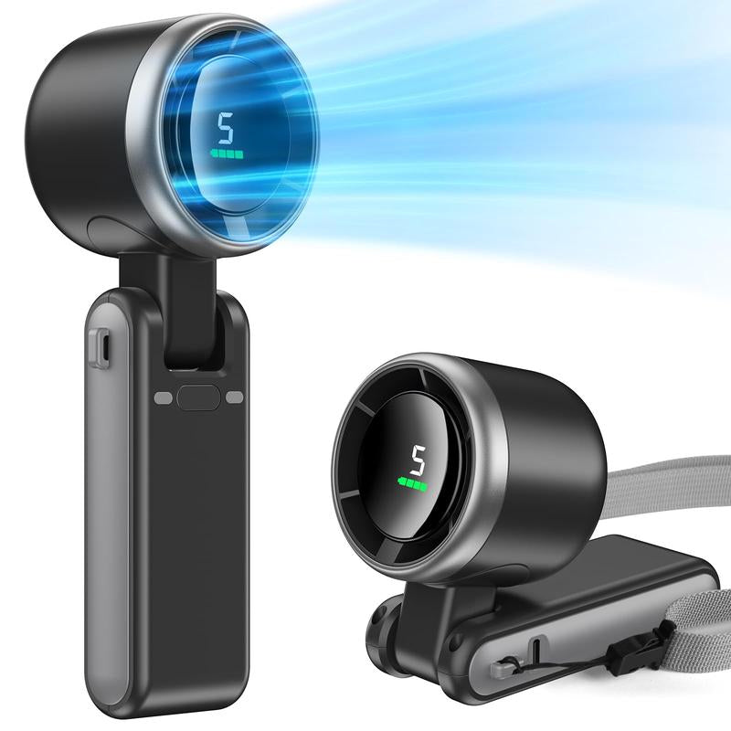 Portable Handheld Turbo Fan, 5 Gearwind, up to 10 Working Hours, Air Turbo Tech Cooling Fan for Travel, Working