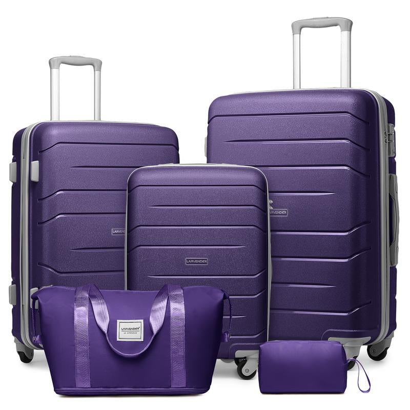 Luggage Sets 5 Piece, Expandable Luggage Hardside PP Suitcase Sets with Spinner Wheels TSA Lock, Lightweight suitcasess