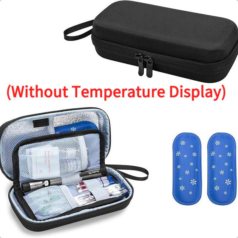 Insulin Cooler Travel Case with Temperature Display, Refrigerated Cooler Travel Case Diabetic Travel Case