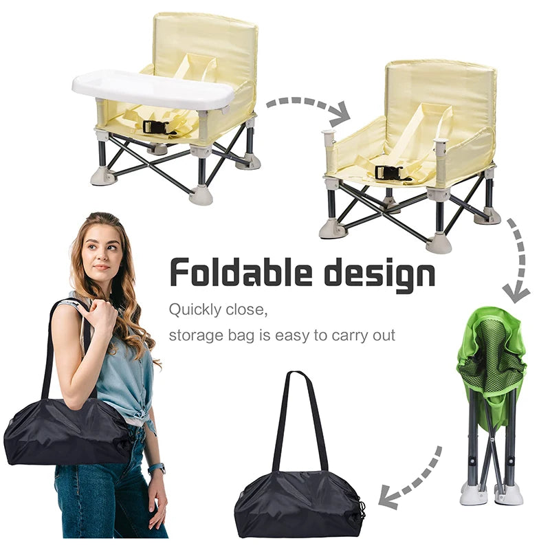 Baby Foldable Portable Dining Chair with Comfortable Feeding Seat