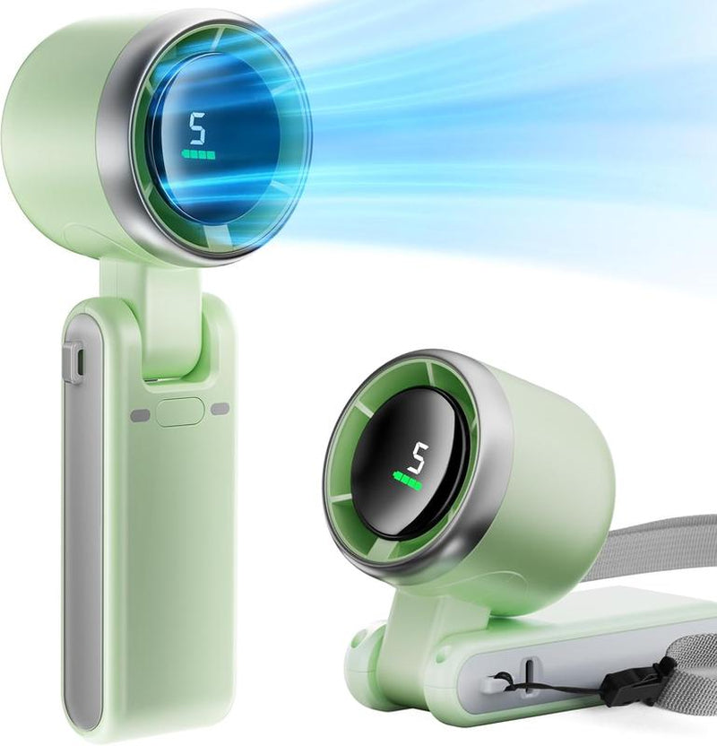 Portable Handheld Turbo Fan, 5 Gearwind, up to 10 Working Hours, Air Turbo Tech Cooling Fan for Travel, Working