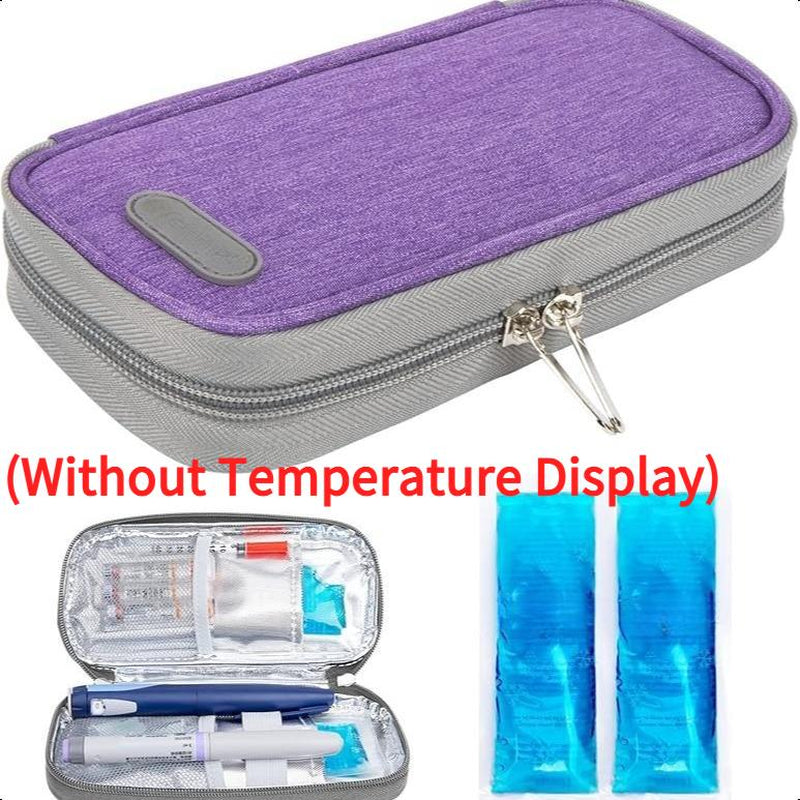 Insulin Cooler Travel Case with Temperature Display, Refrigerated Cooler Travel Case Diabetic Travel Case