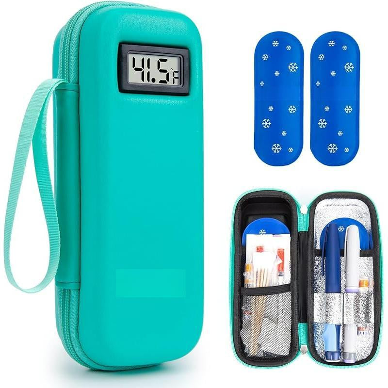 Insulin Cooler Travel Case with Temperature Display, Refrigerated Cooler Travel Case Diabetic Travel Case
