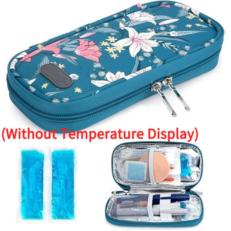 Insulin Cooler Travel Case with Temperature Display, Refrigerated Cooler Travel Case Diabetic Travel Case