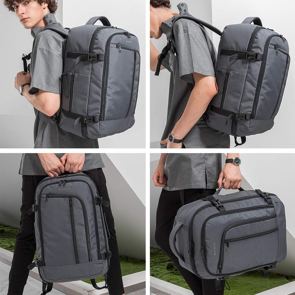 Mens Business Backpack, Fits for 17.3 Inch Notebook, Convertible Weekend Backpack Briefcase