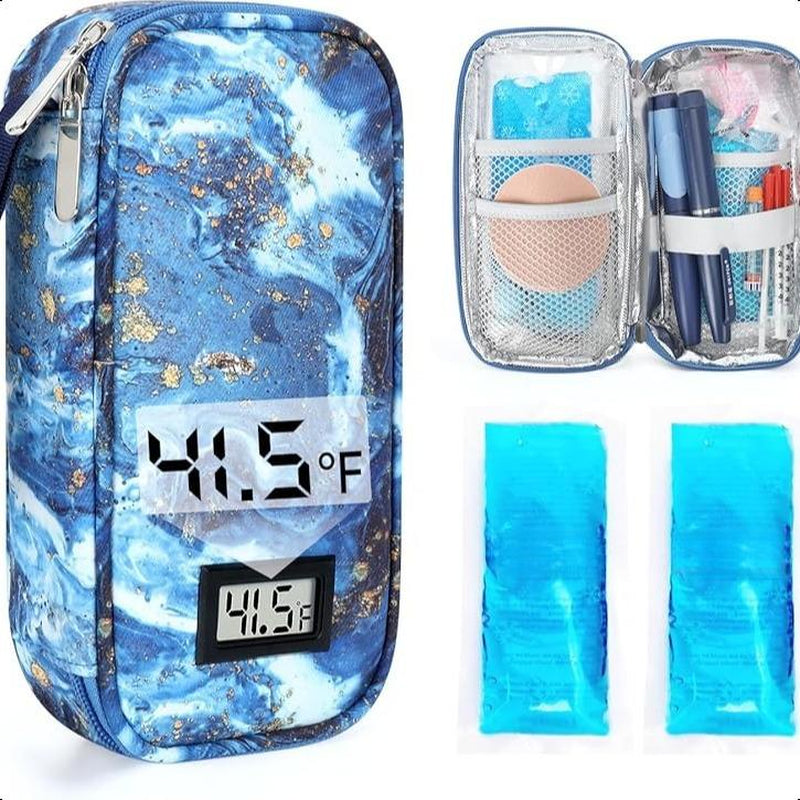Insulin Cooler Travel Case with Temperature Display, Refrigerated Cooler Travel Case Diabetic Travel Case