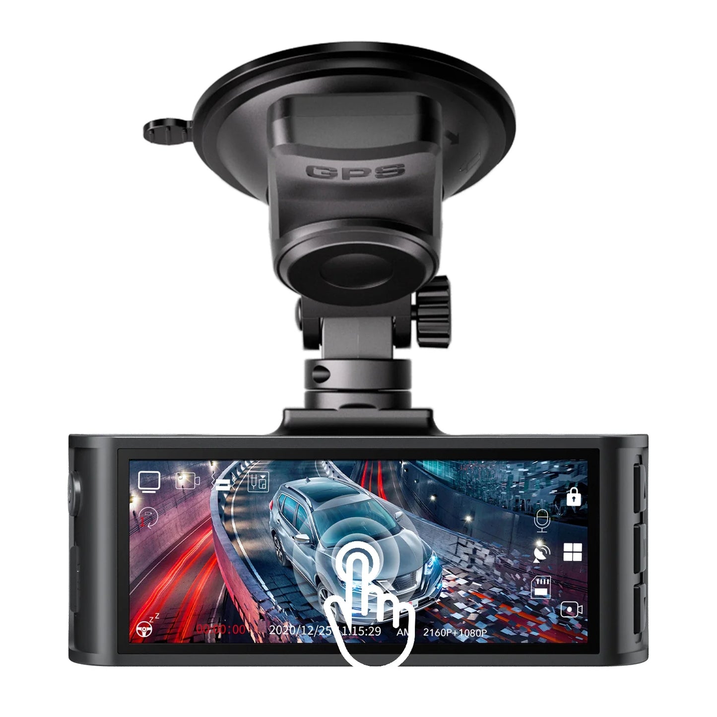Touch Screen Dash Cam Front and Rear, 4K Dash Camera with STARVIS 2 Sensor, Free 128GB Card, Car Camera with Wifi GPS, Voice Control, WDR, 24H Parking Mode, Night Vision
