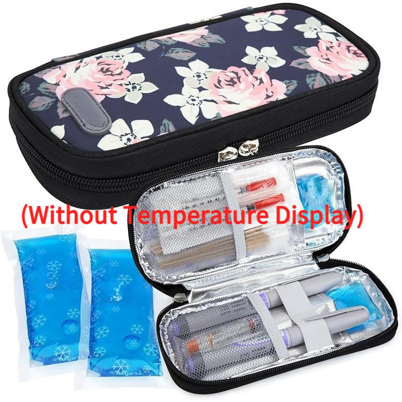 Insulin Cooler Travel Case with Temperature Display, Refrigerated Cooler Travel Case Diabetic Travel Case
