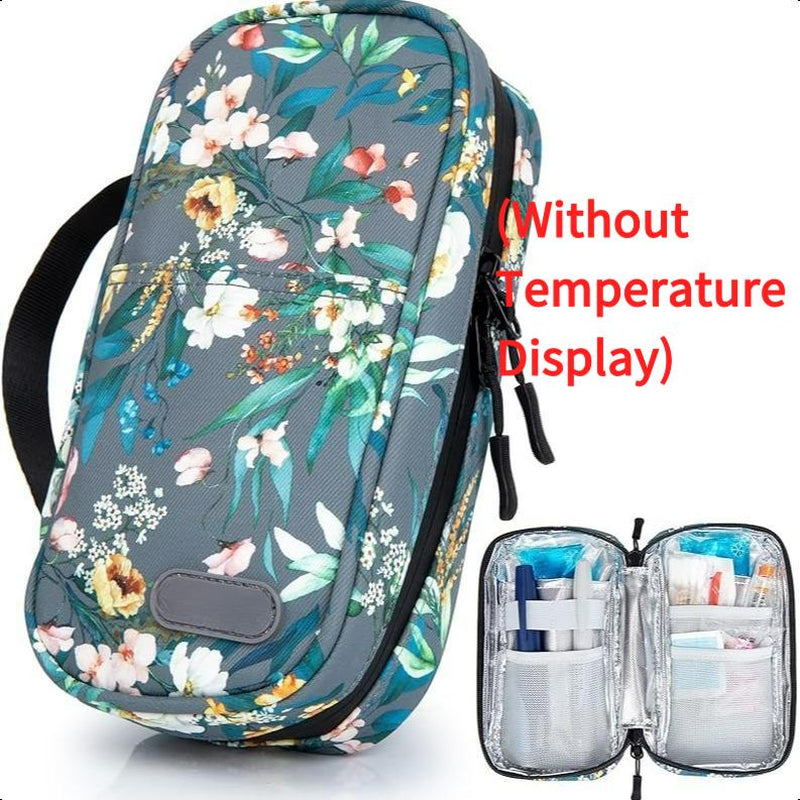 Insulin Cooler Travel Case with Temperature Display, Refrigerated Cooler Travel Case Diabetic Travel Case