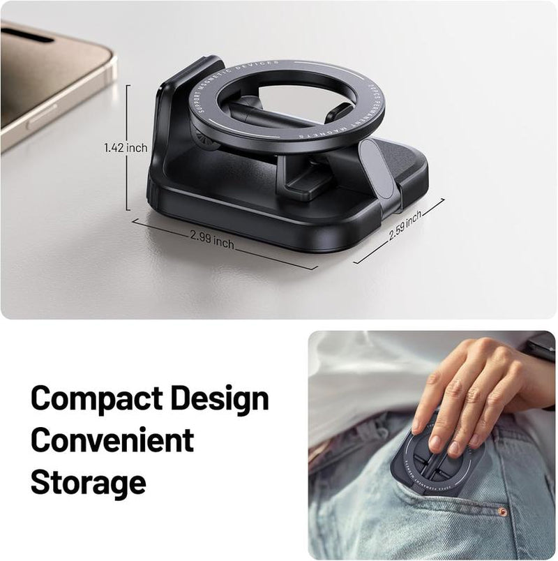 Travel Accessories Airplane Phone Holder for Magsafe, Travel Essentials Phone Mount with Multi-Angle Rotation, Travel Must Haves for Flying Smartphone Stand Cellphone Lisen Phonemount
