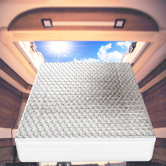 RV Vent Insulator 14″X14″X3″, 2 Piece Universal RV Skylight Cover with Reflective Surface