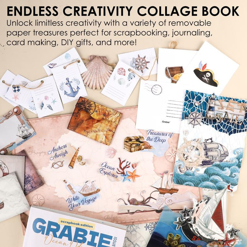 Grabie 200 Pages Ocean Odyssey Collage Activity Book