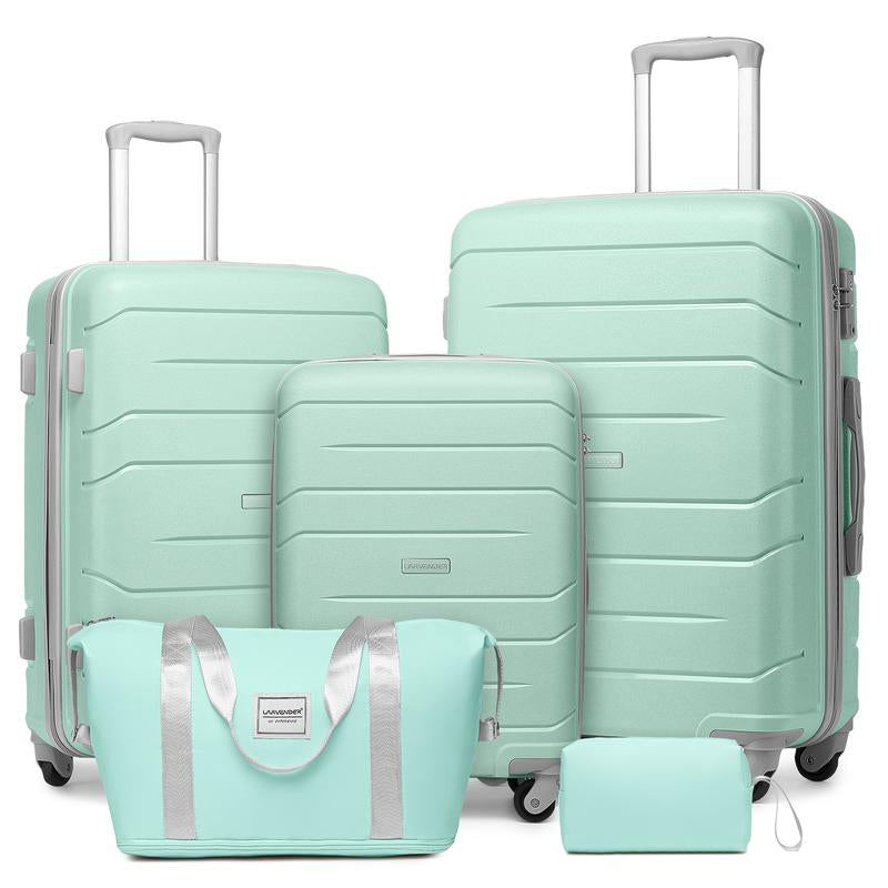 Luggage Sets 5 Piece, Expandable Luggage Hardside PP Suitcase Sets with Spinner Wheels TSA Lock, Lightweight suitcasess