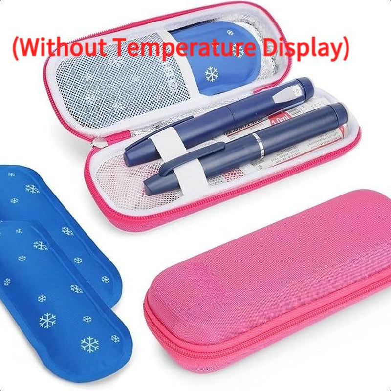 Insulin Cooler Travel Case with Temperature Display, Refrigerated Cooler Travel Case Diabetic Travel Case