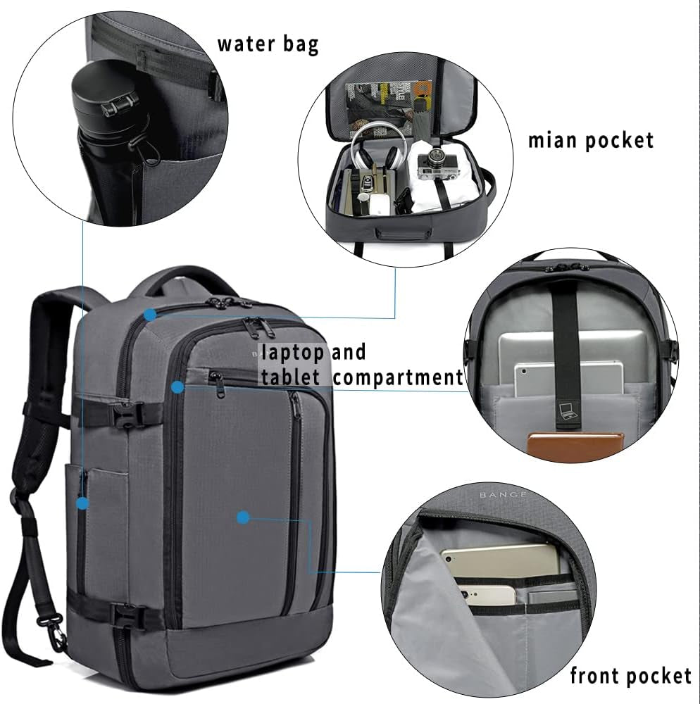 Mens Business Backpack, Fits for 17.3 Inch Notebook, Convertible Weekend Backpack Briefcase