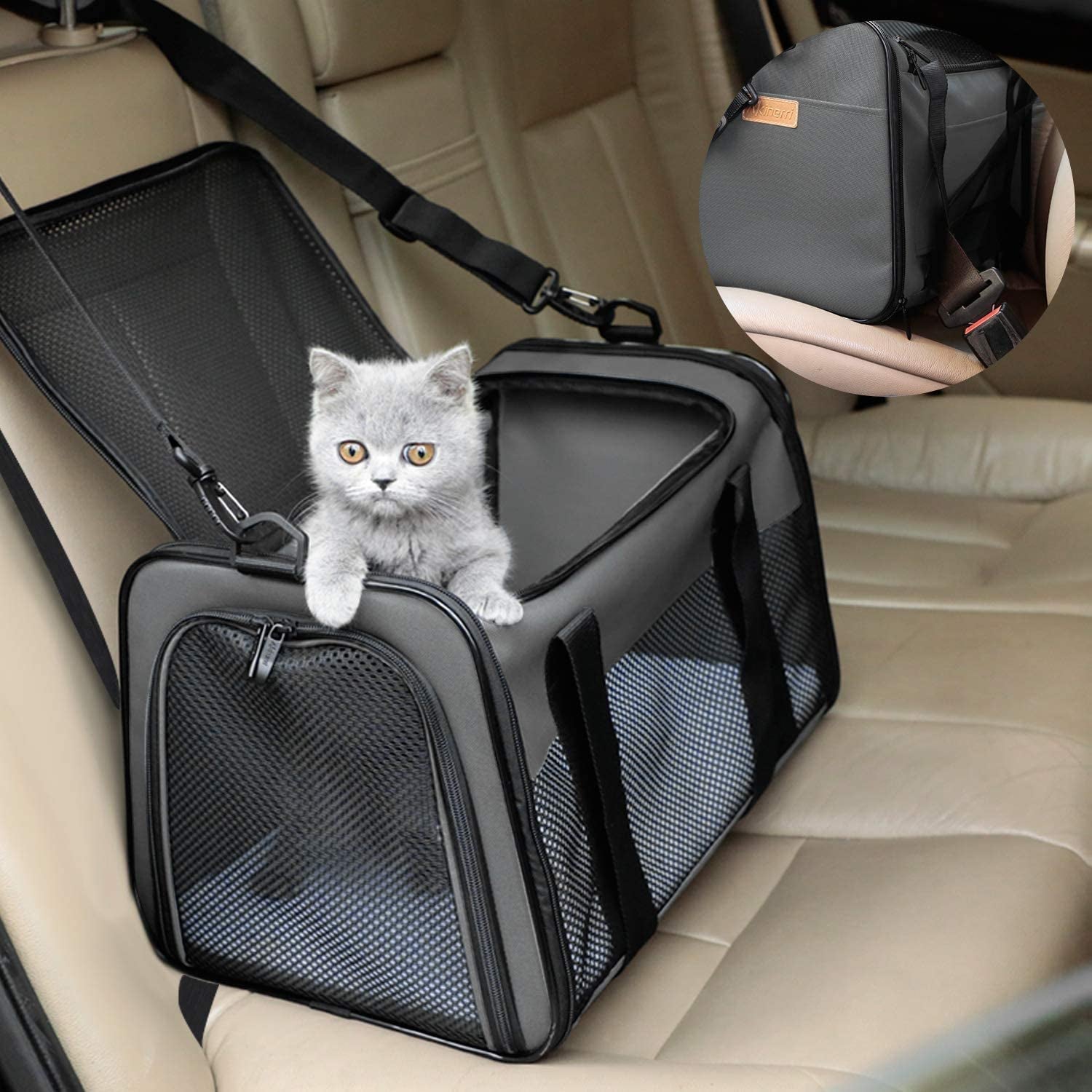 Portable Pet Carrier soft sided for up to 28 Lbs, Airline Approved