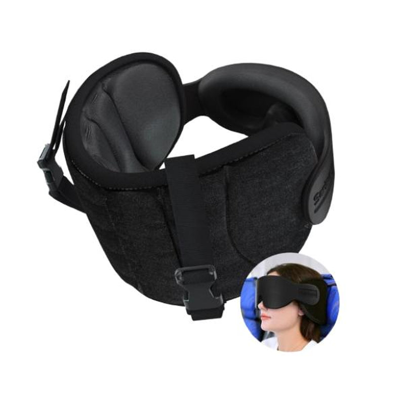 Travel Neck Pillow, Eyemask for Airplanes, Breathable Pillow, Airplane Pillow for Long Flight, Airplane Head Strap with Eye Mask