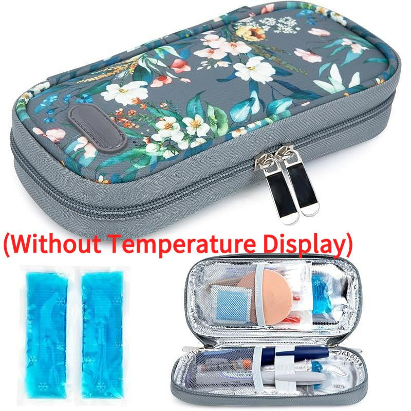 Insulin Cooler Travel Case with Temperature Display, Refrigerated Cooler Travel Case Diabetic Travel Case