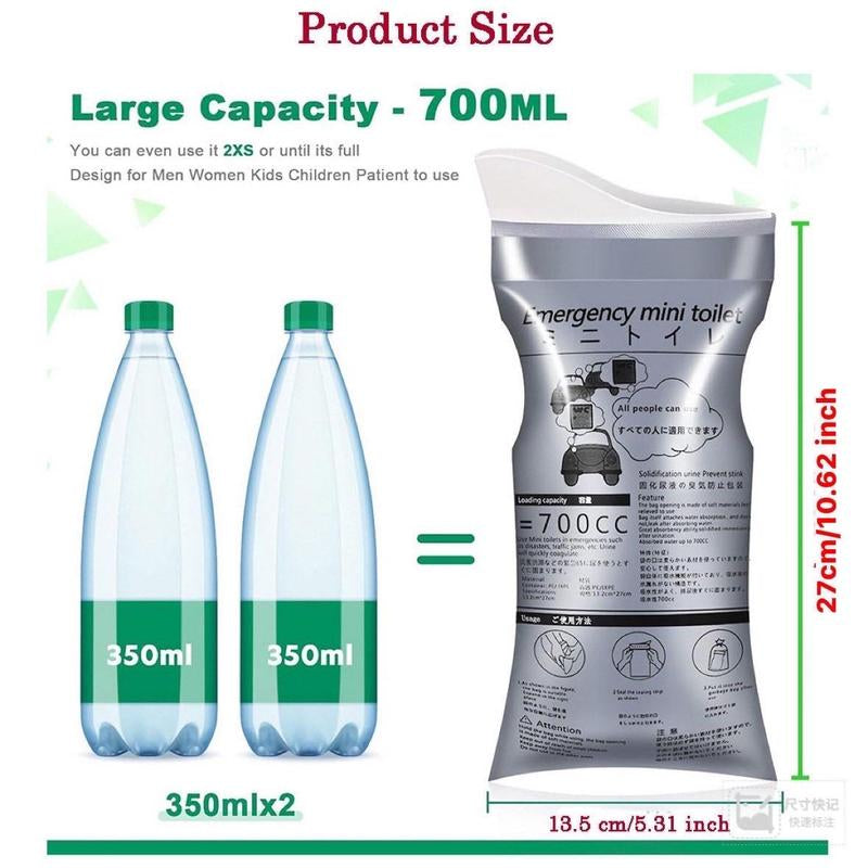 Disposable Emergency Urinal Bag, Portable Camping Pee Bag, Traffic Jam Emergency Urine Bag, Travel Emergency Mini Bag, Car Accessories, Travel Accessories, Essential Summer Essentials, Travel