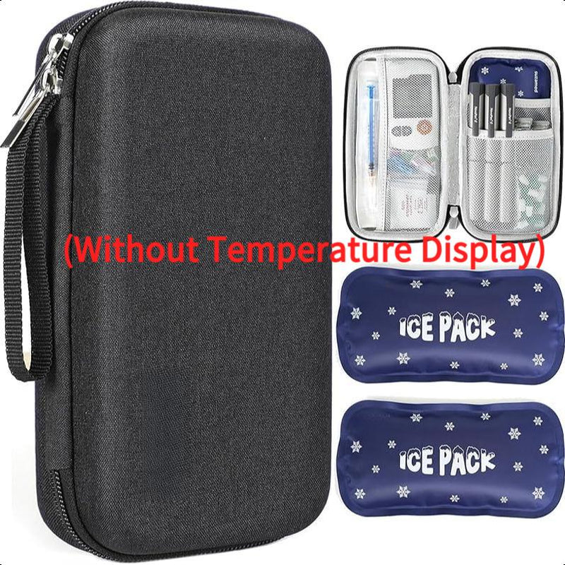 Insulin Cooler Travel Case with Temperature Display, Refrigerated Cooler Travel Case Diabetic Travel Case