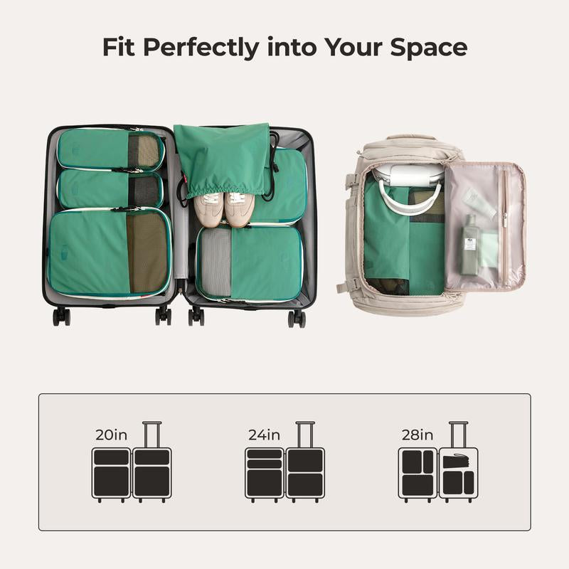 BAGSMART Blast 6PCS Compression Travel Packing Cubes, Organizer Set for Suitcases