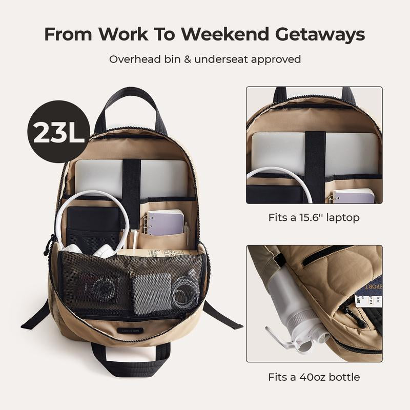 BAGSMART Travel Backpack, TSA Personal Item Backpack with 15.6 Inch Laptop Compartment, Weekender Suitcase for Travel