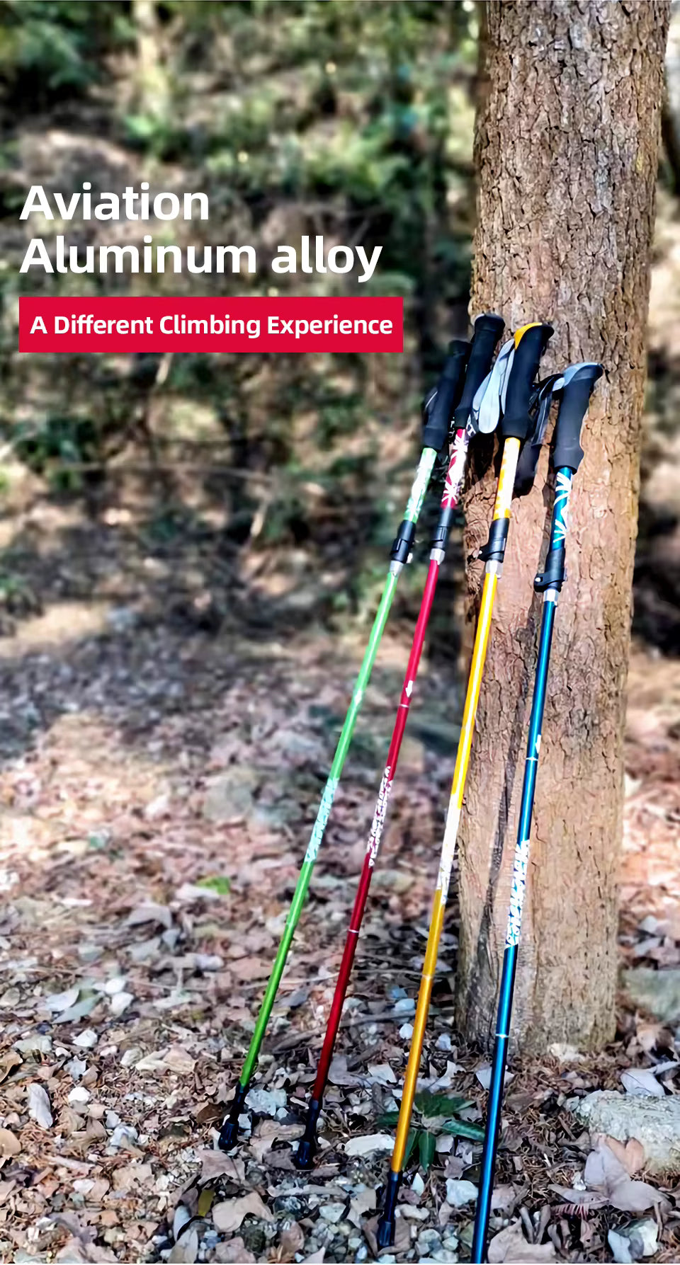 5 Section Outdoor Fold Trekking Pole Camping Portable Walking, Hiking Stick for Nordic Elderly Telescopic Easy Put into Bag 1 piece
