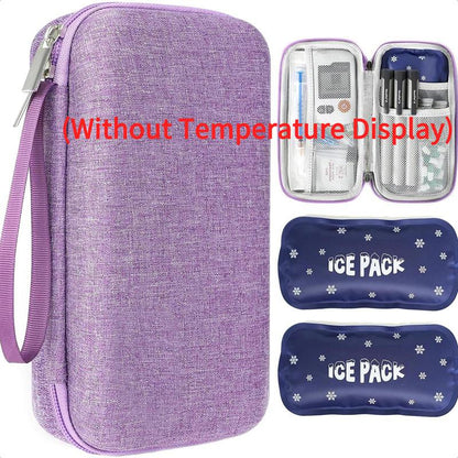 Insulin Cooler Travel Case with Temperature Display, Refrigerated Cooler Travel Case Diabetic Travel Case