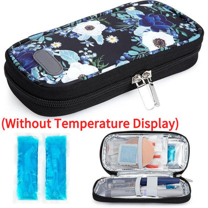 Insulin Cooler Travel Case with Temperature Display, Refrigerated Cooler Travel Case Diabetic Travel Case