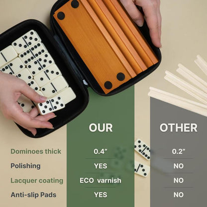 Double Six Domino Sets with 4 Domino Holders