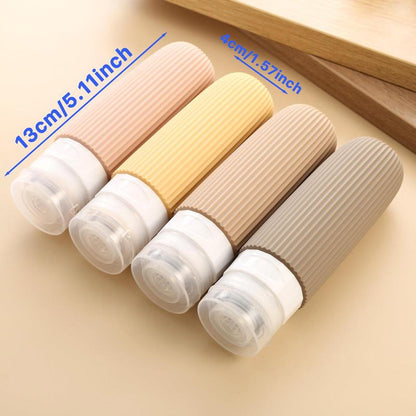 Summer Travel Bottle Set for Small Travel Toiletries, 4 Counts Leak Proof Travel Skincare Containers Bottles, Silicone 