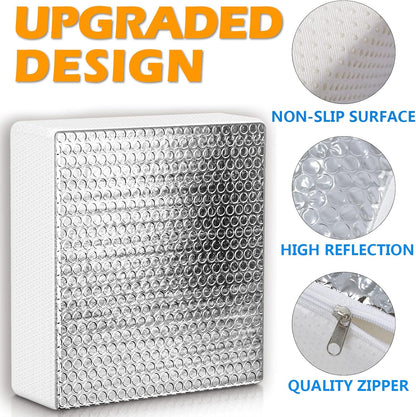 RV Vent Insulator 14″X14″X3″, 2 Piece Universal RV Skylight Cover with Reflective Surface