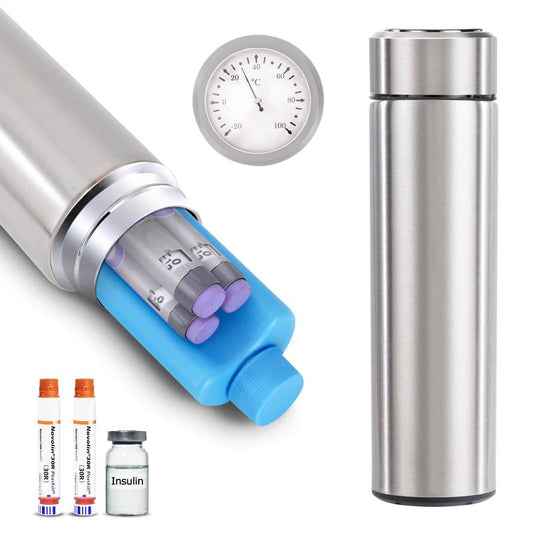 60H Insulin Pens Cooler Travel Case Medication Cooler for Travel TSA Approved Medicine Cooler Medical Diabetic Travel Cooler Bag Epipen Carry Case, Silver