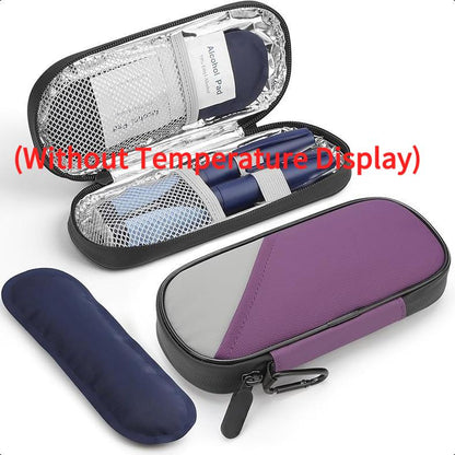 Insulin Cooler Travel Case with Temperature Display, Refrigerated Cooler Travel Case Diabetic Travel Case