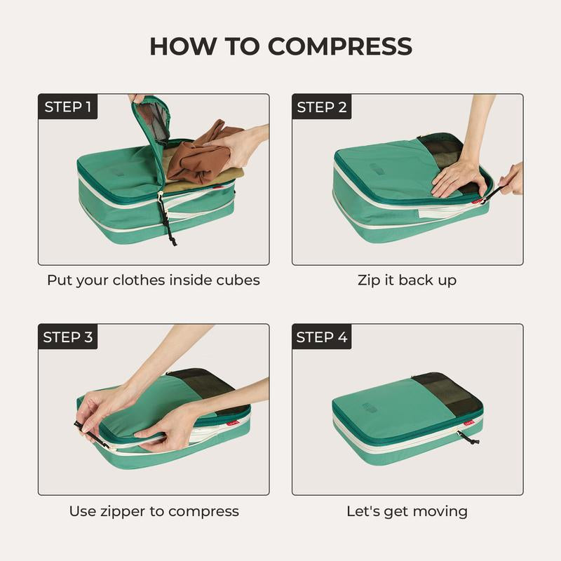 BAGSMART Blast 6PCS Compression Travel Packing Cubes, Organizer Set for Suitcases