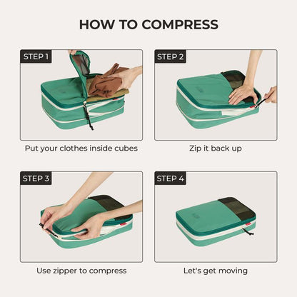 BAGSMART Blast 6PCS Compression Travel Packing Cubes, Organizer Set for Suitcases
