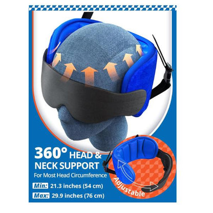 Travel Neck Pillow, Eyemask for Airplanes, Breathable Pillow, Airplane Pillow for Long Flight, Airplane Head Strap with Eye Mask 